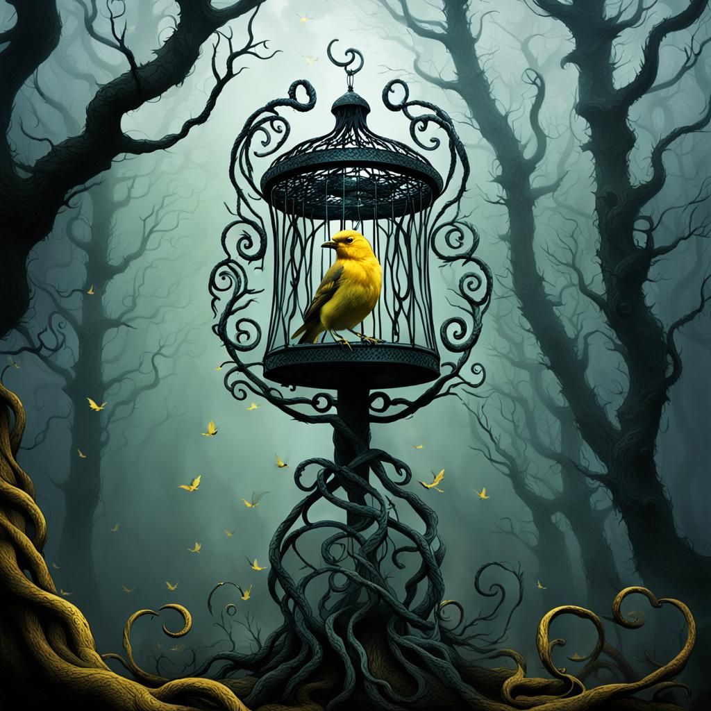 yellow bird on a feeder