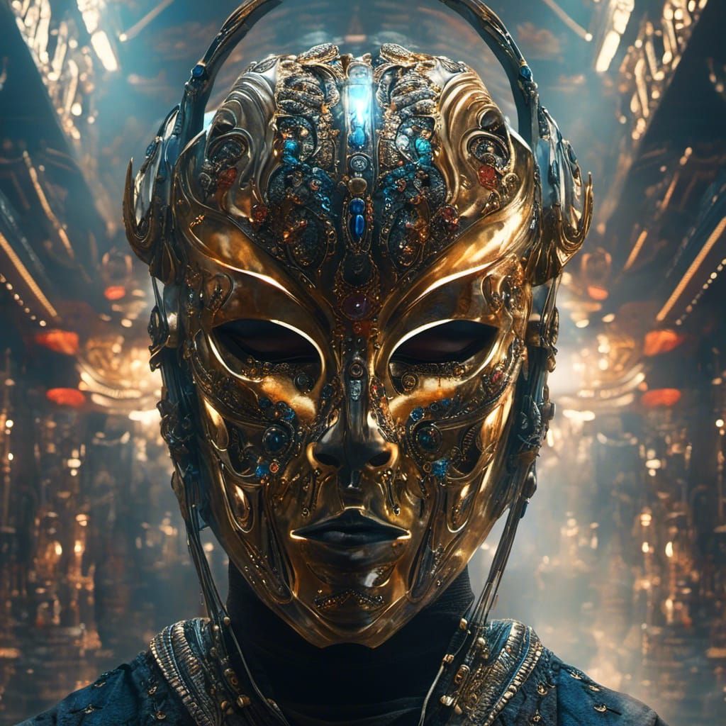 <lora:MJ6 Masks:1.0> Ethereal Echo: A mask crafted from translucent materials, with ghostly features that seem to fade in and out of existe...