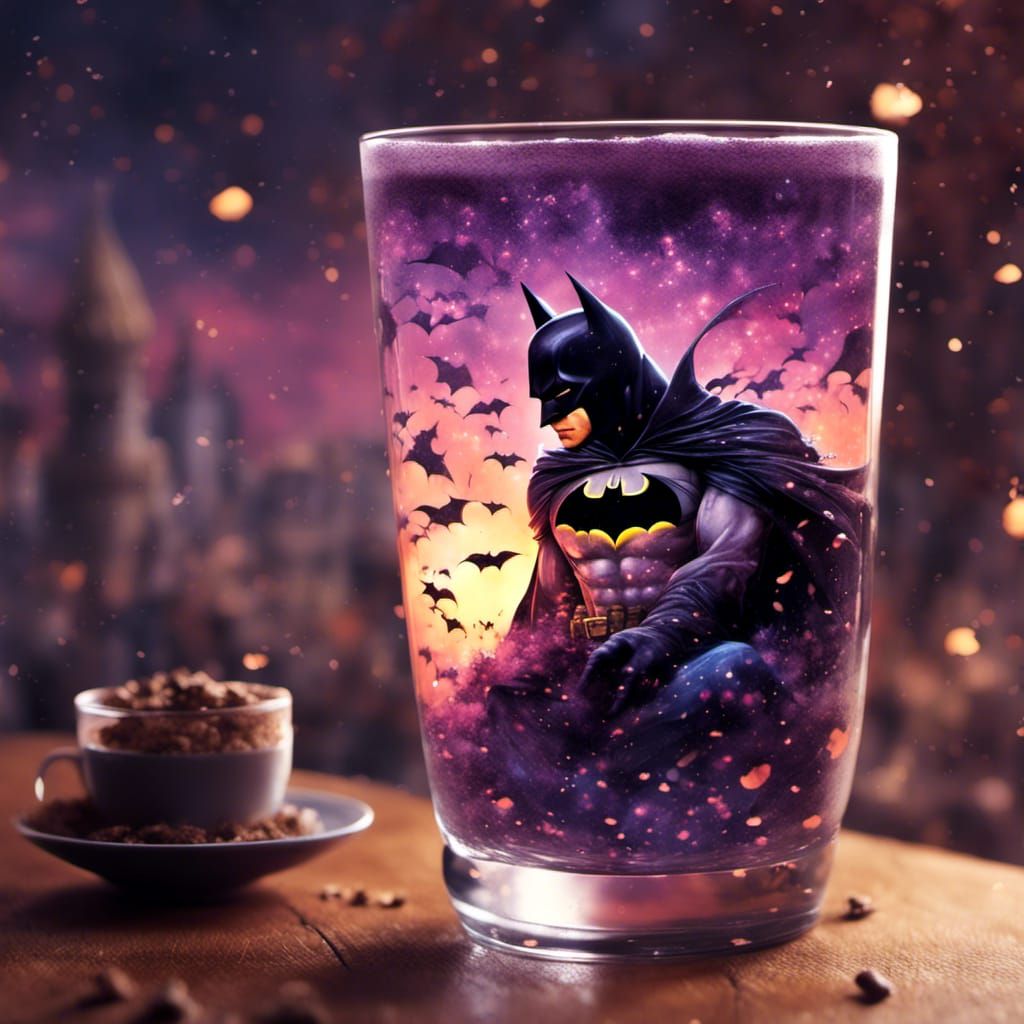  <lora:Hot Cocoa:1.0> batman in a glass