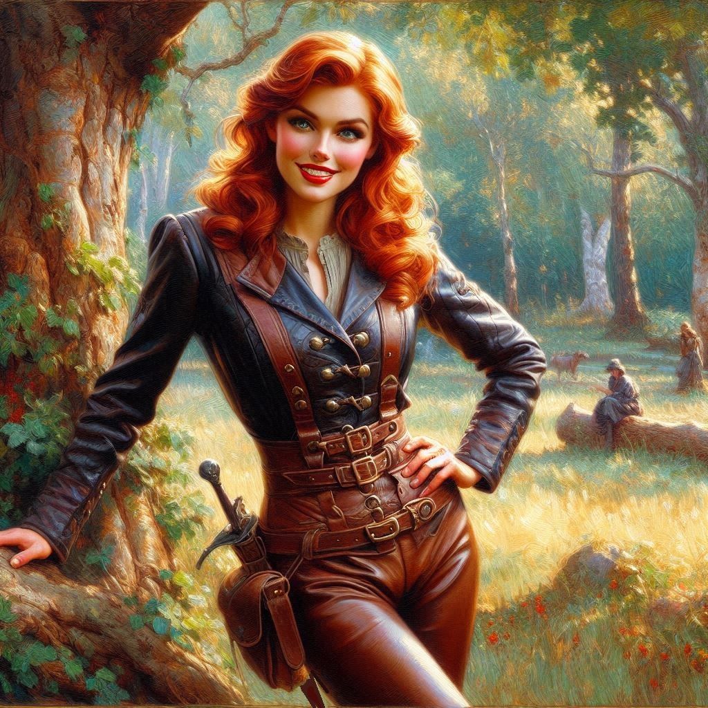 "Beauty with Pouch and Dagger"