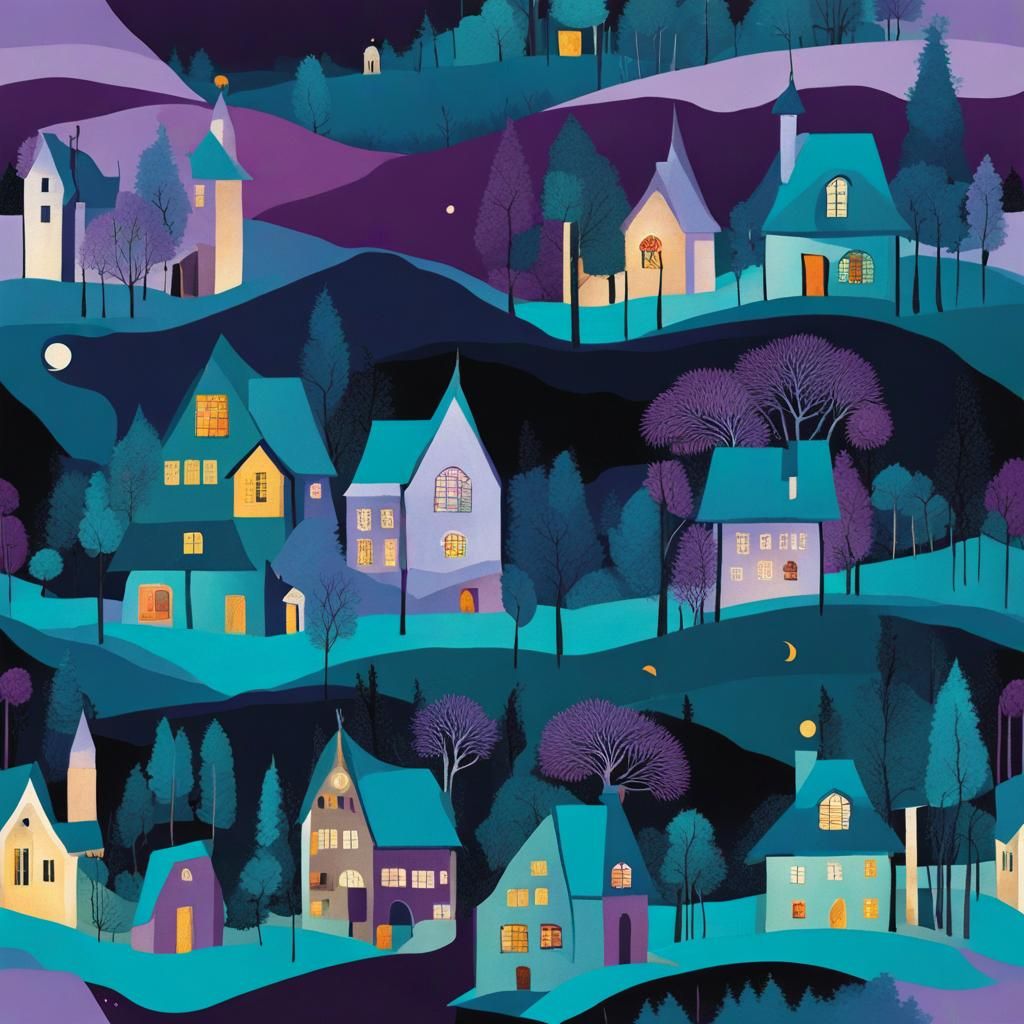 enchanted whimsical wonderland by Kandinsky and Escher and A...