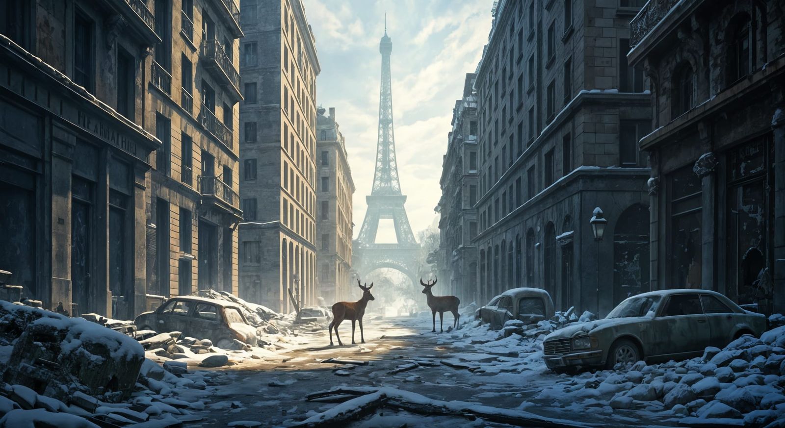 Deers seen in front of the iron lady - 6 years after  by @BM