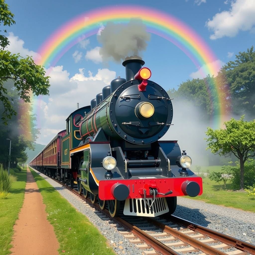 Surreal Train Chugs Through Rainbow Highway