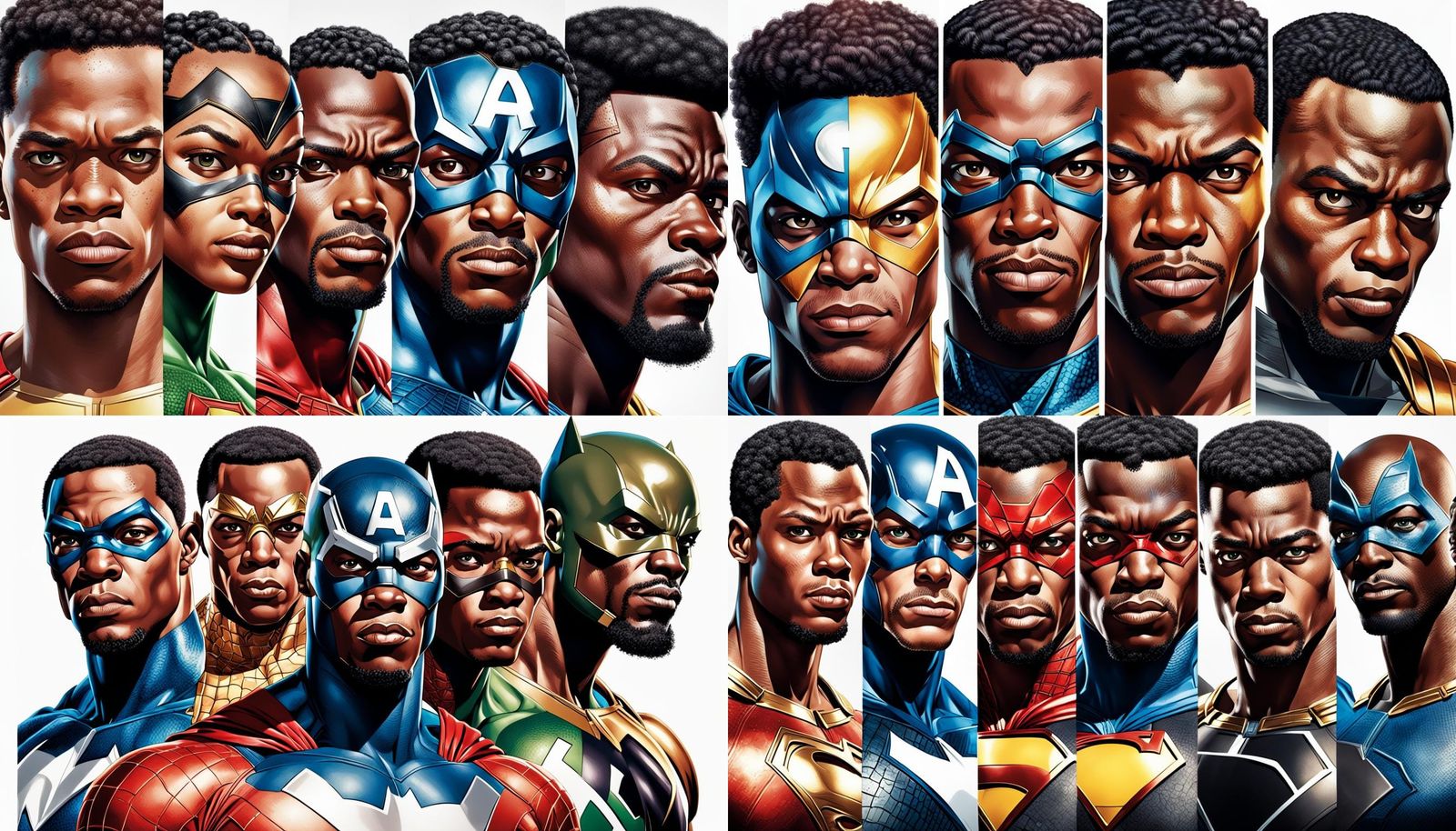 Group photo, portrait of 6 different skin colors ,Some African ...