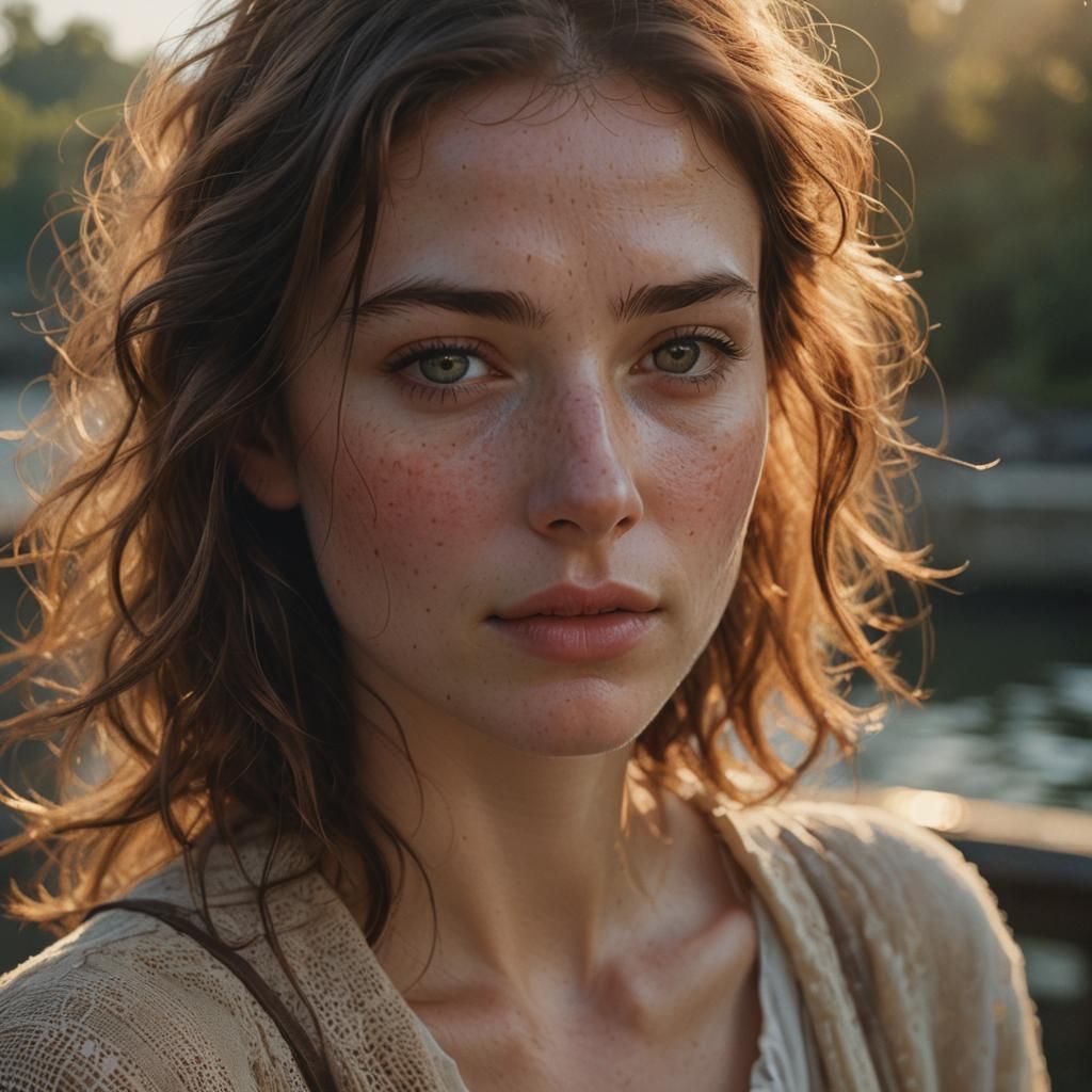 Golden Light Portrait of a Young Woman
