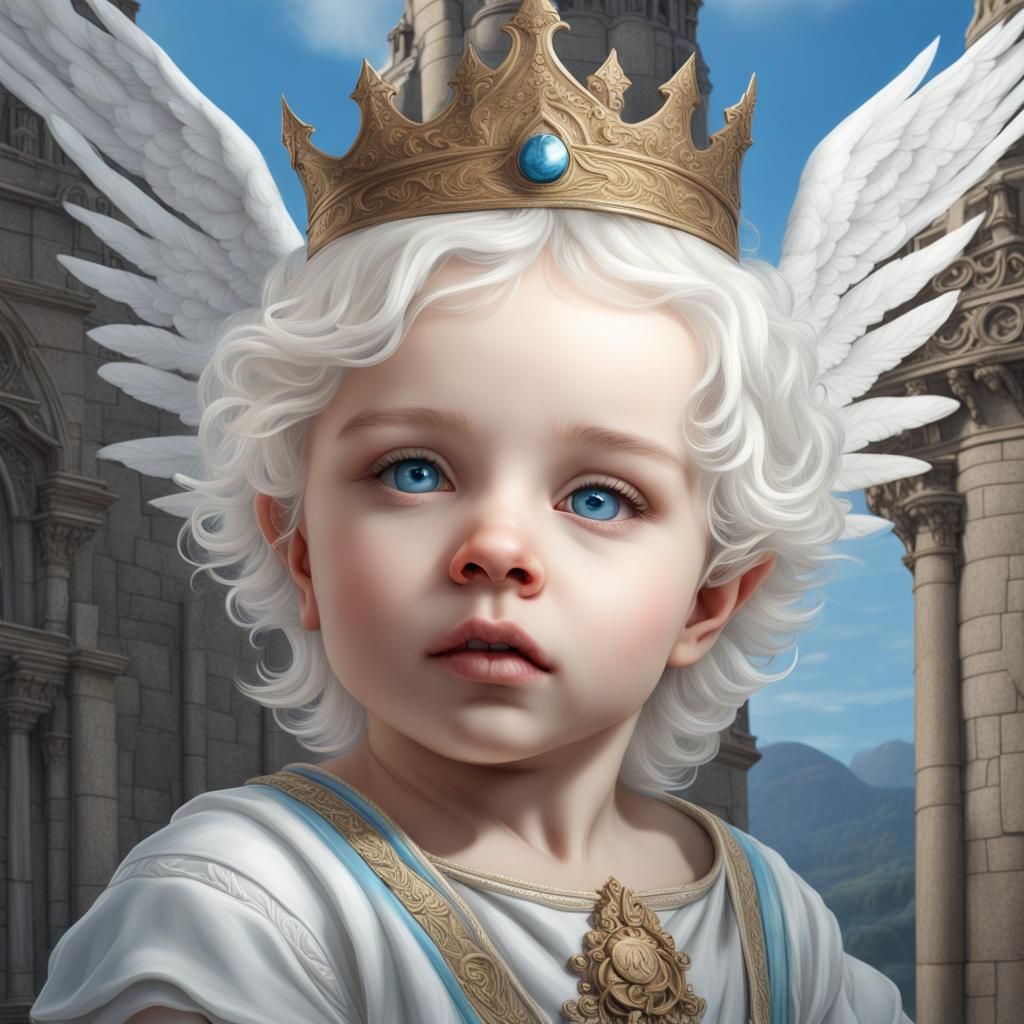 BABY CHERUB BLUE EYES 2 - AI Generated Artwork - NightCafe Creator