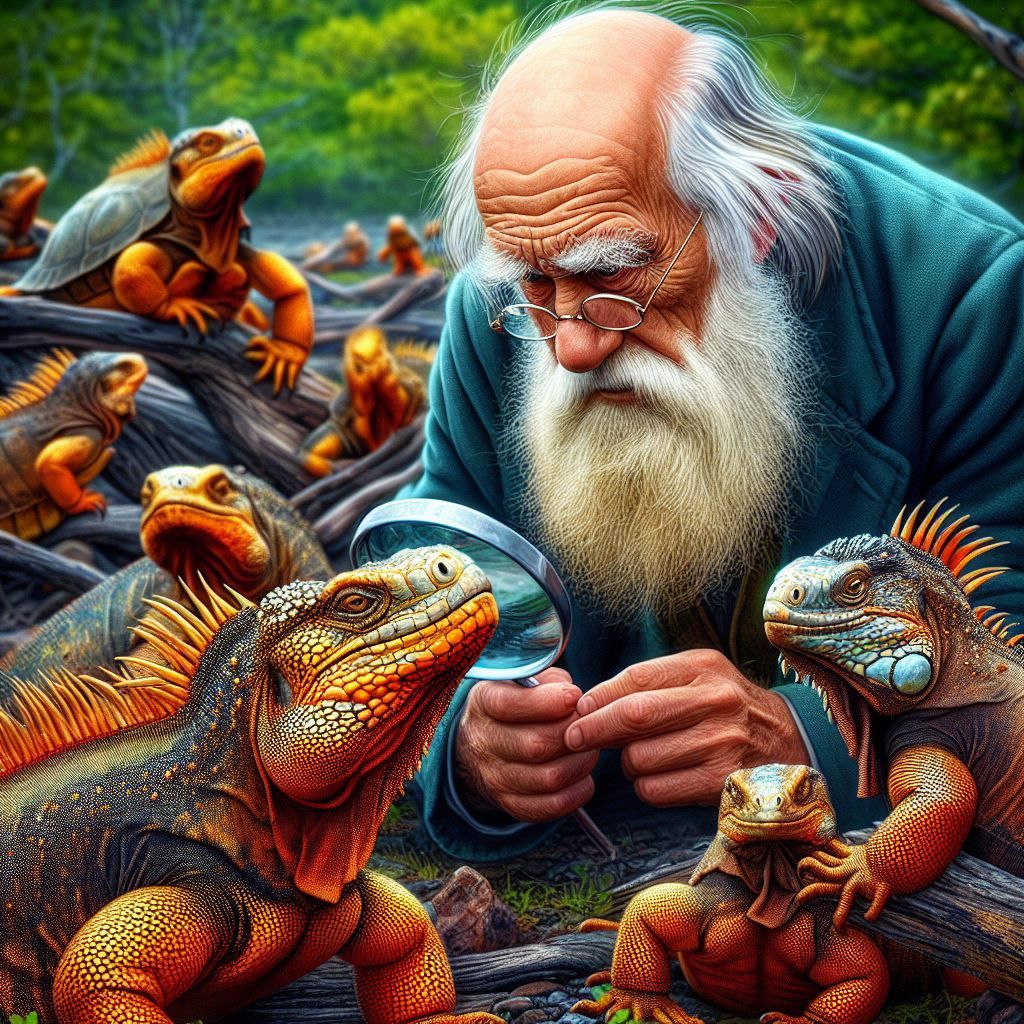 Ch. Darwin in the Galapagos