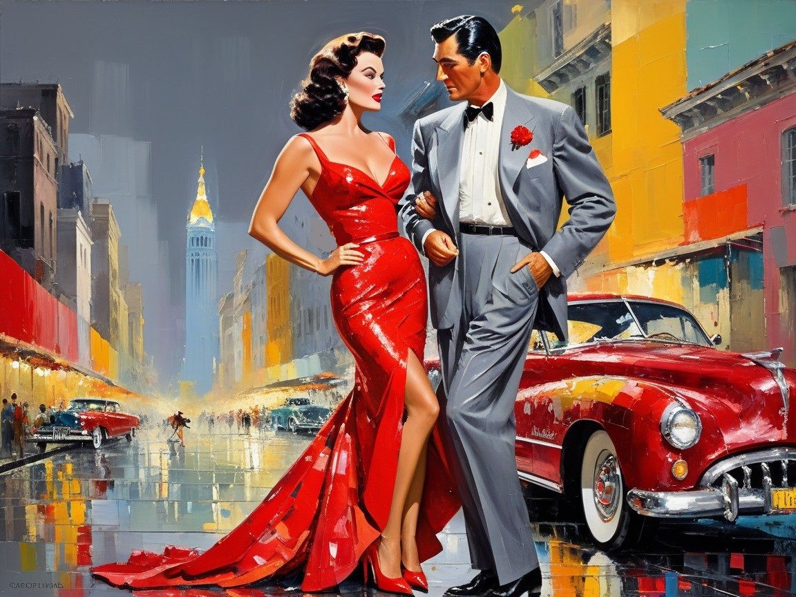 Reno and Captain Ahab on the town, Neiman Style