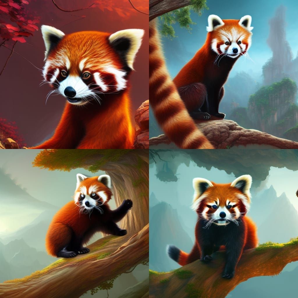 Cute red pandas - AI Generated Artwork - NightCafe Creator