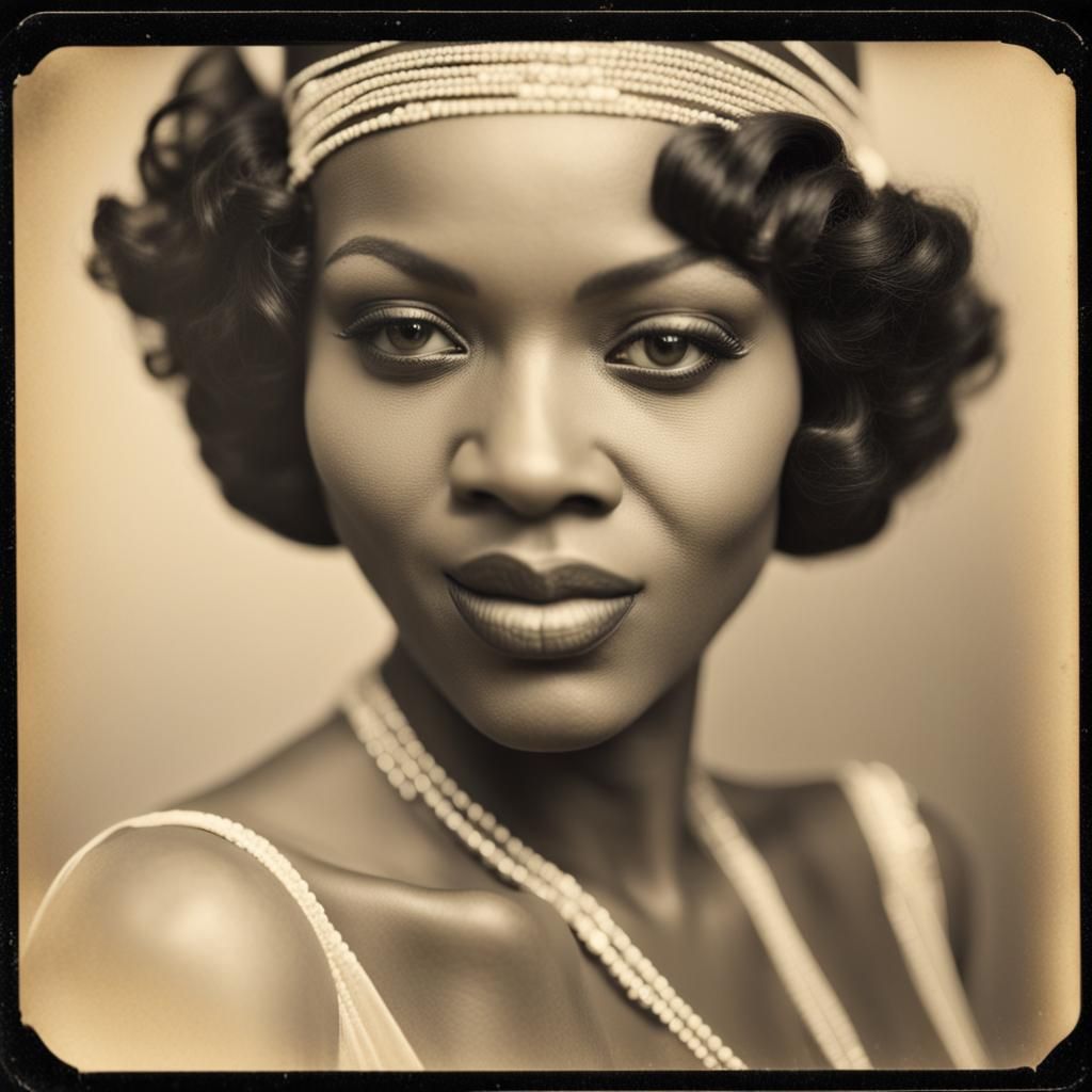 A black and white of a 1930s Flapper - AI Generated Artwork - NightCafe ...