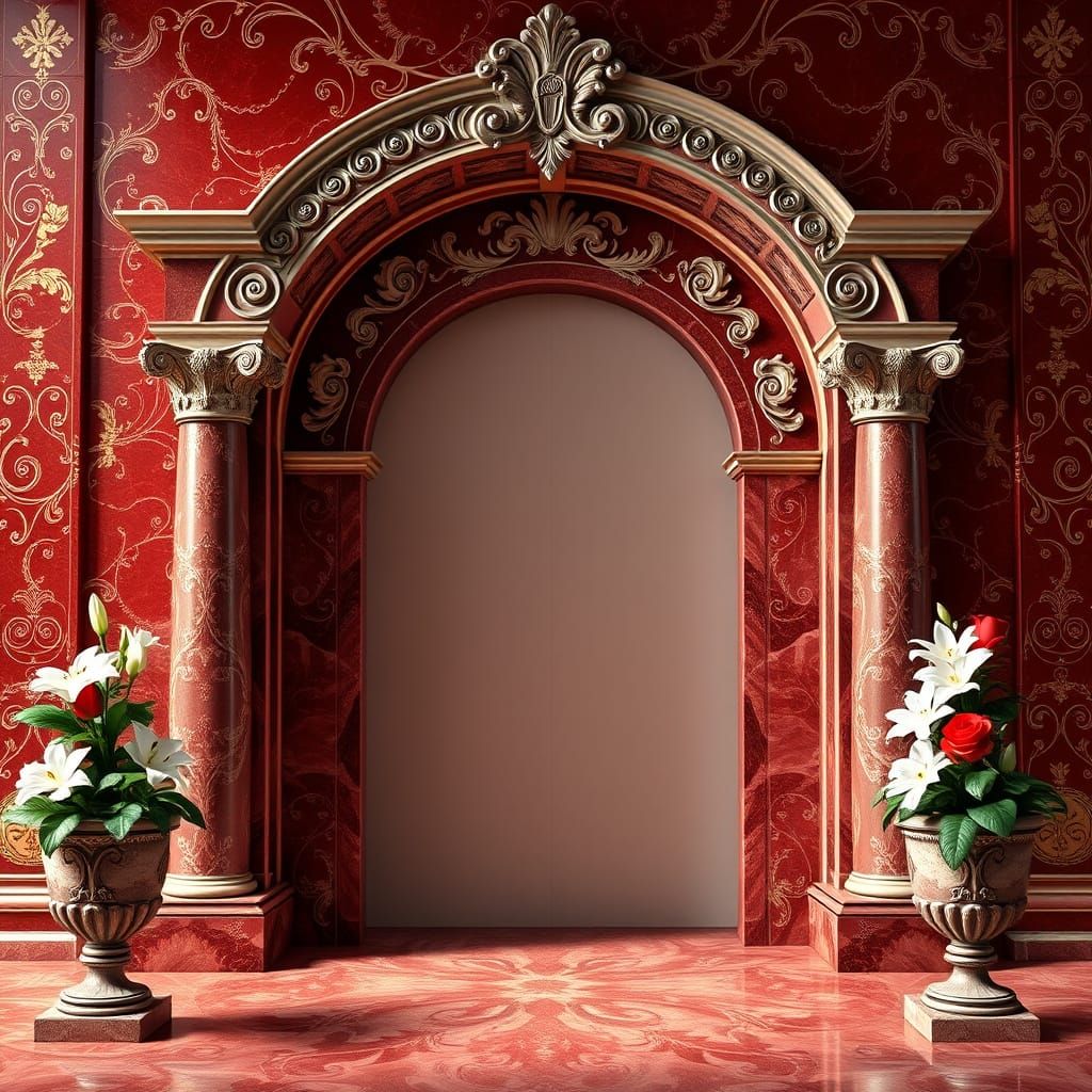 Regal Baroque Title Page with Platinum Filigree and Emerald ...