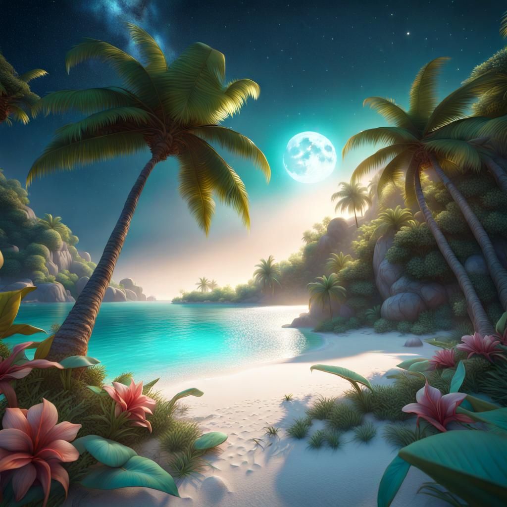 Dreamy island paradise - AI Generated Artwork - NightCafe Creator