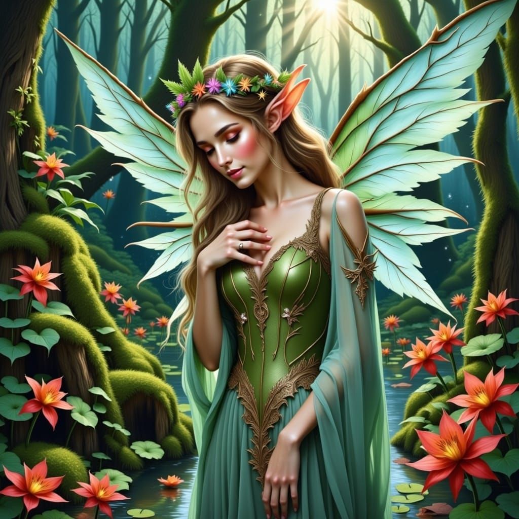 <lora:Elf Style Flux:1.0> 