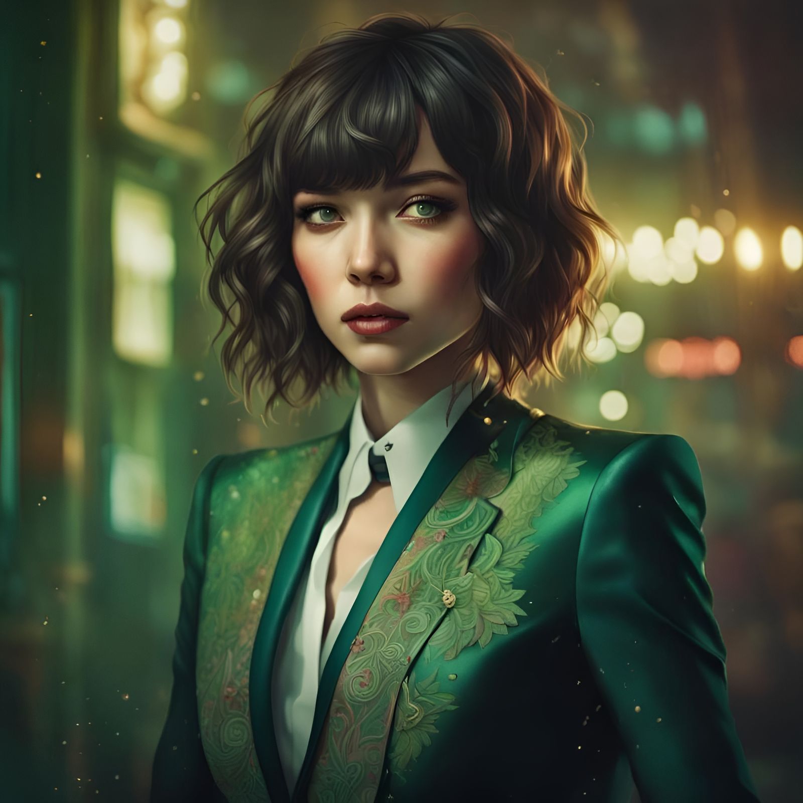 Green Tux  by @Camellia Lane