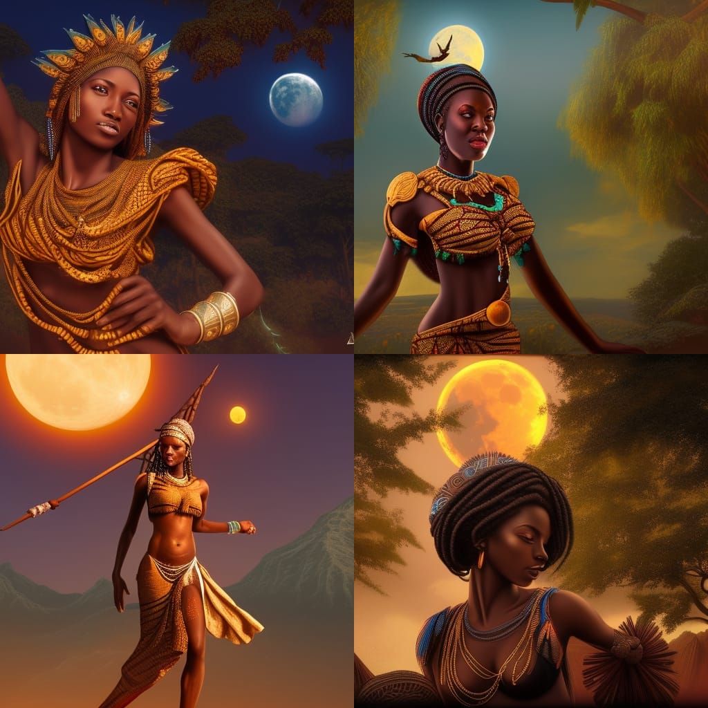 african goddess with moon