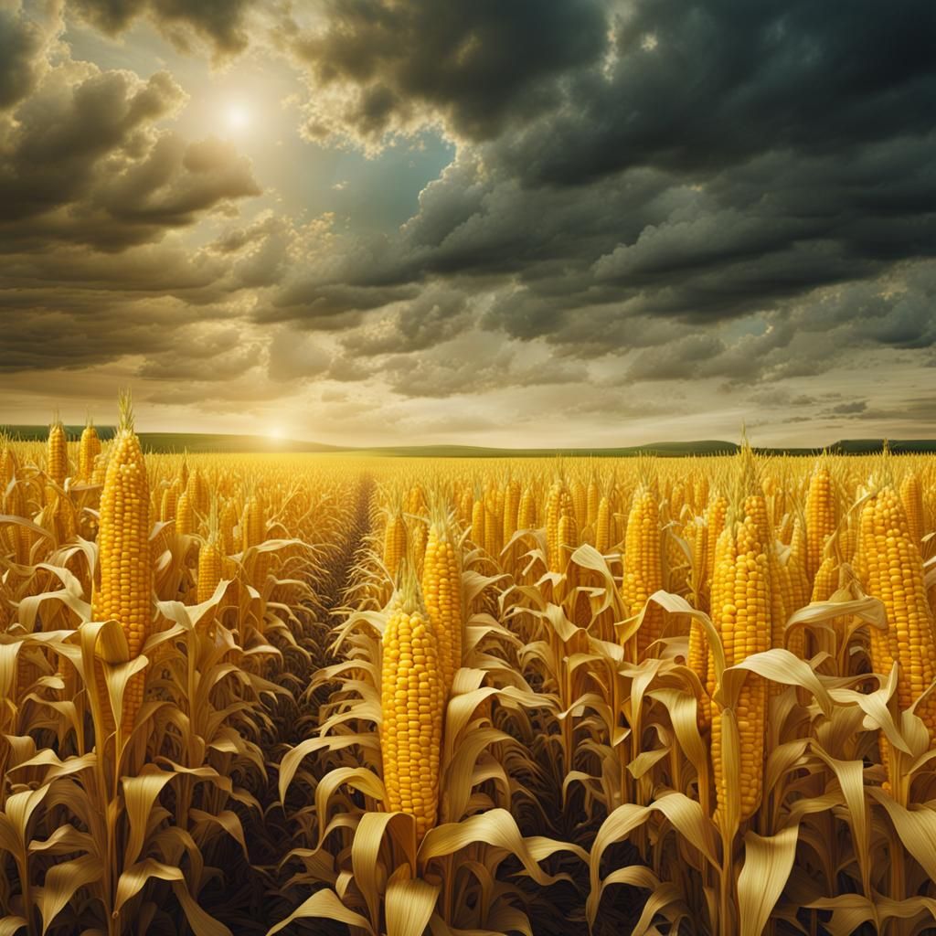 Field of bright yellow corn in Iowa  by @Quincy Kehd