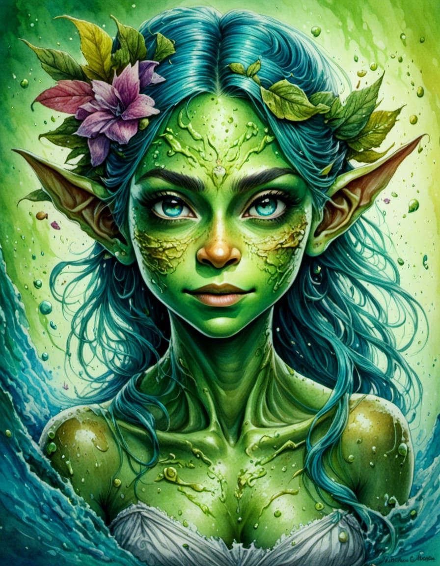 <lora:Female Goblins v1:1.0> artwork for t shirt graphic of a beautiful female goblin, (detailed eyes, beautiful eyes), (masterpiece, best q...
