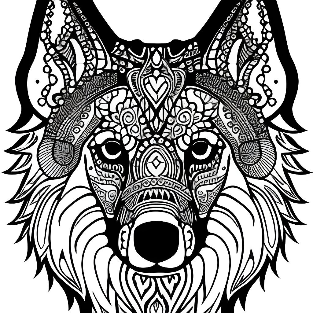 Dog coloring page - AI Generated Artwork - NightCafe Creator