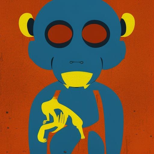 a monkey in distress