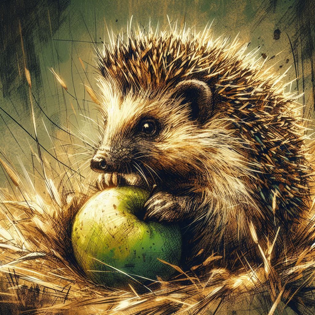 Hedgehog with fruit