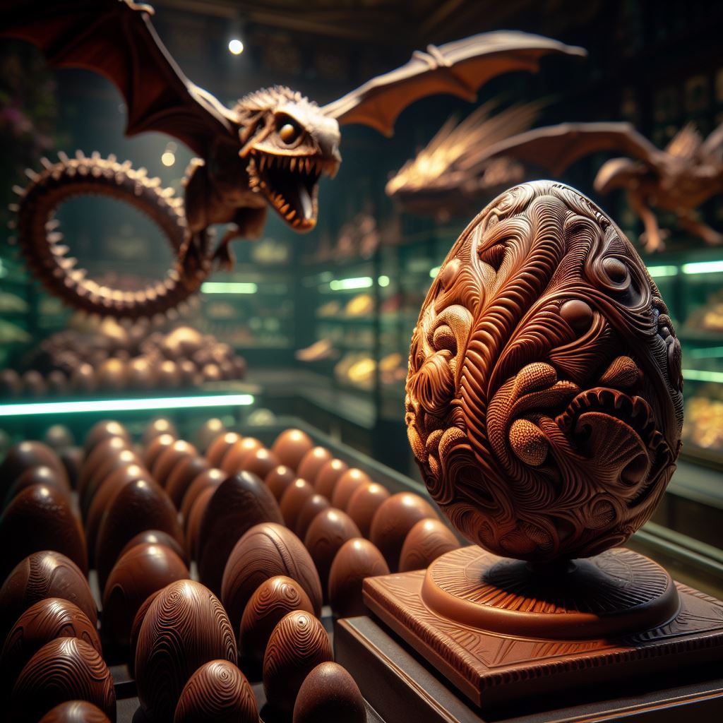 chocolate egg museum, dragon