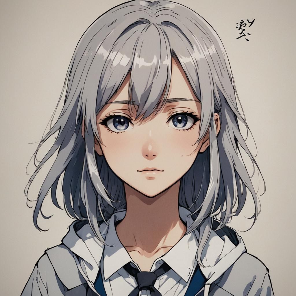 Confused Professor in Anime Style