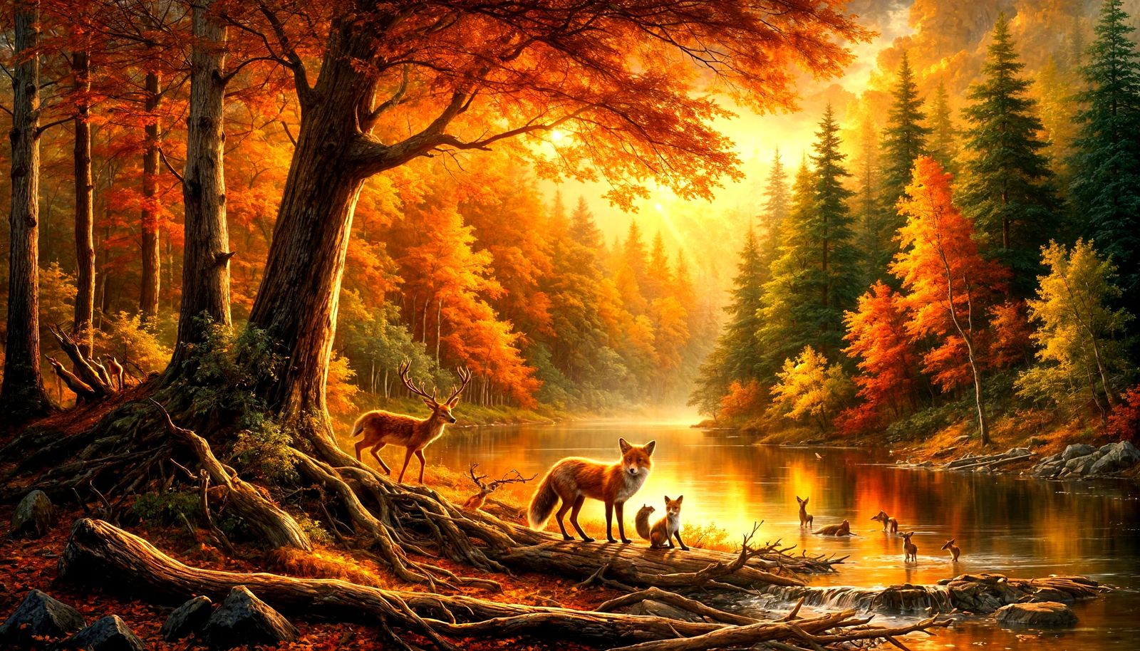 fall forest landscape.