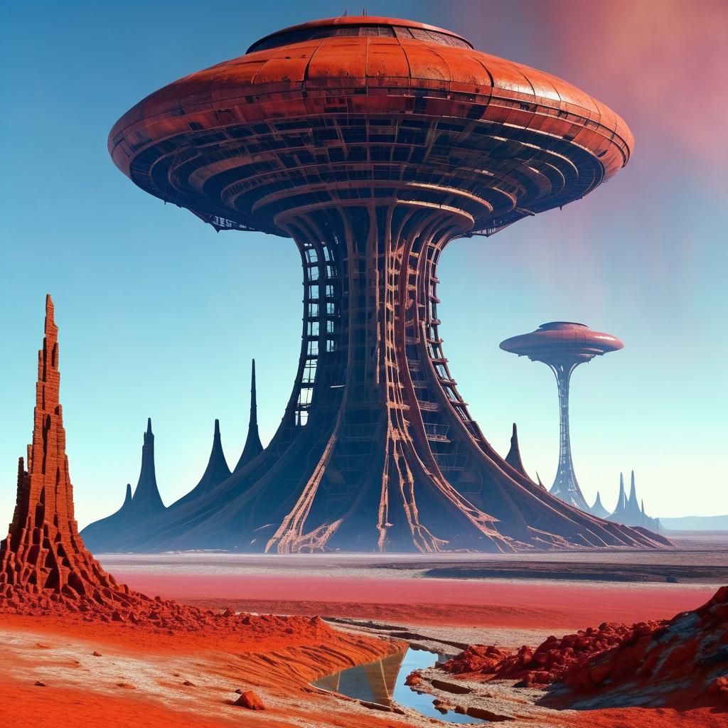 Alien tower on alien planet Salvador Dalì 