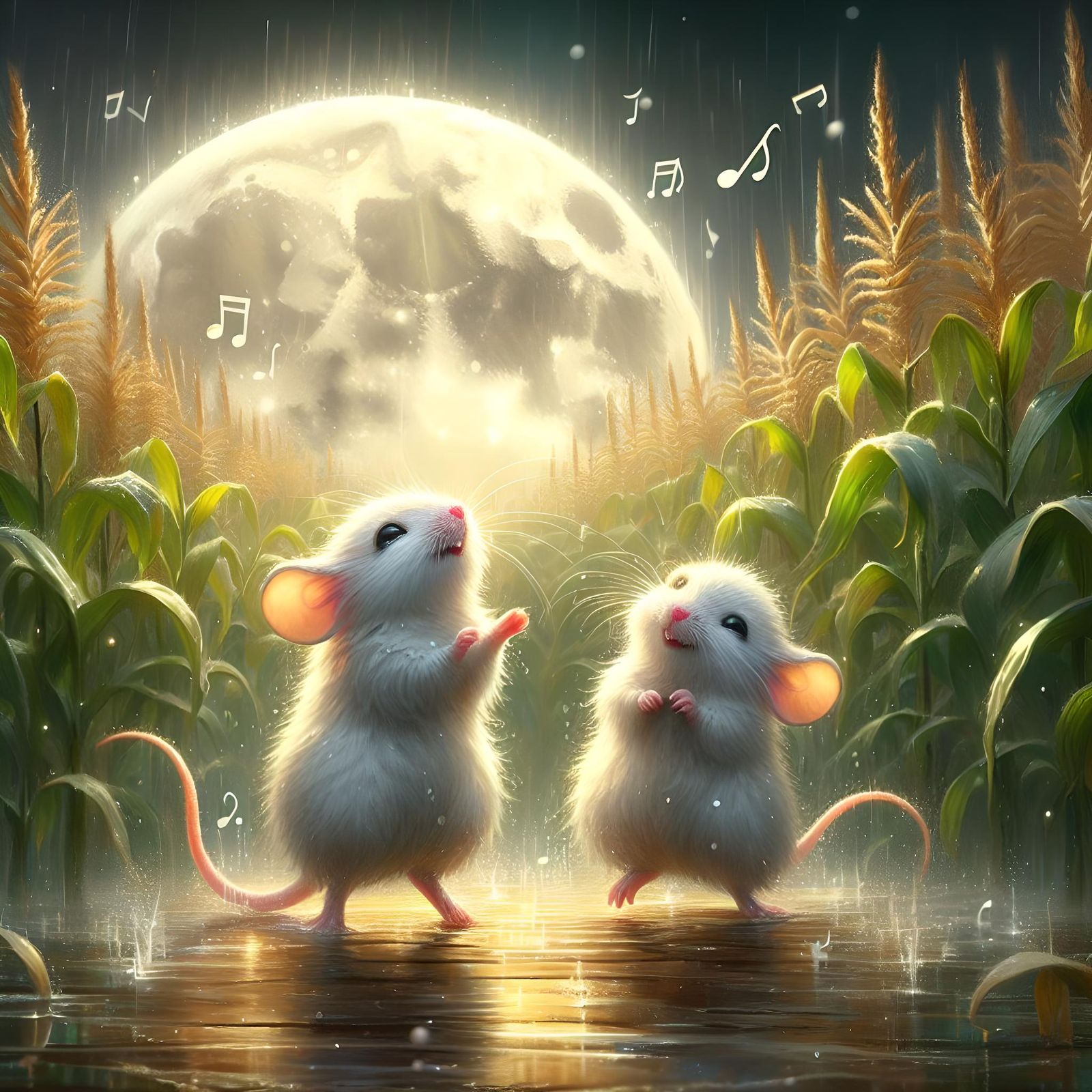 Moonlit Drizzle Dancing