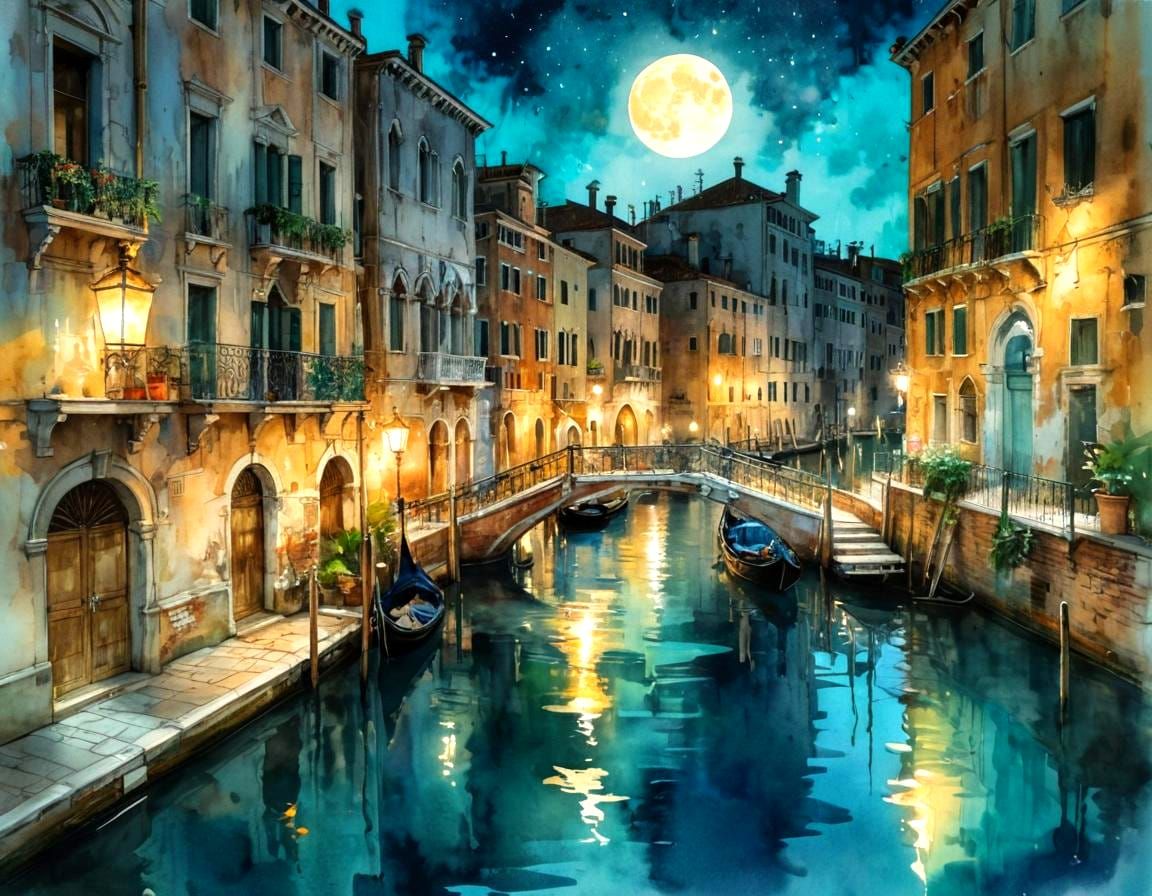 Venice by night  by @That cinema teacher