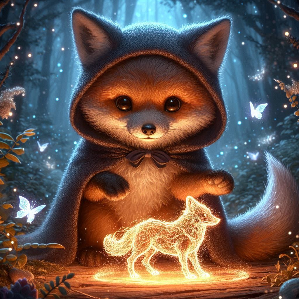 Fox playing with Magic