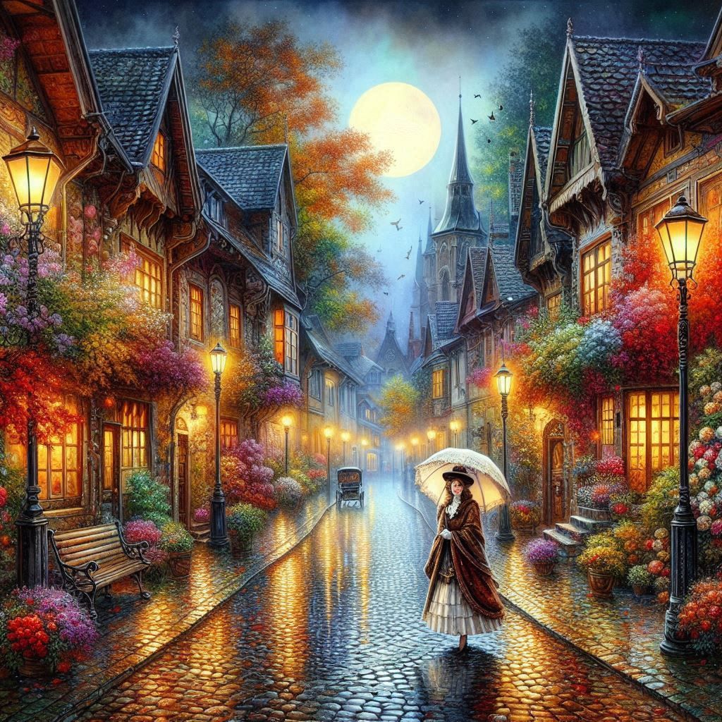 A Moment of Solitary Solace in Rainy Victorian Lyon