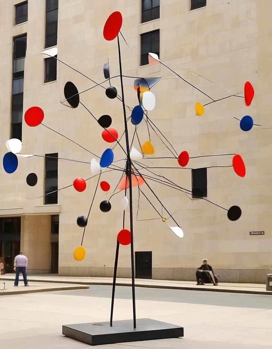 City sculpture in the style of Calder