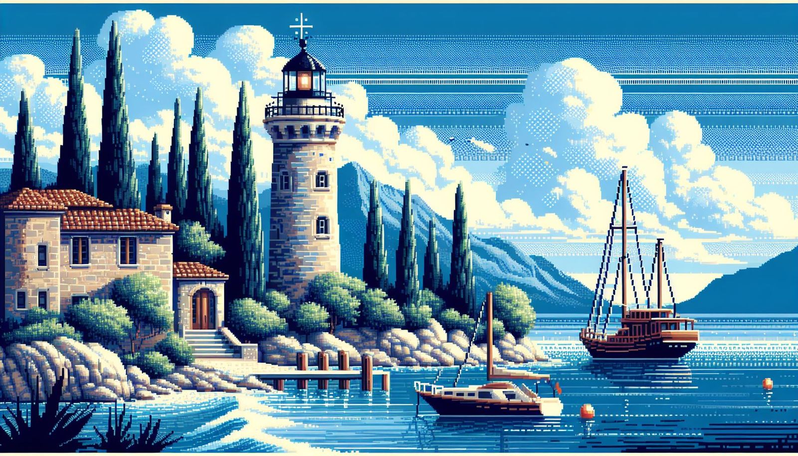 Pixel seascape  by @Gumnut