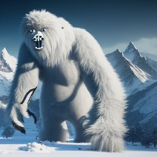 Monstrous snow yeti 8k resolution concept art by Greg Rutkowski ...