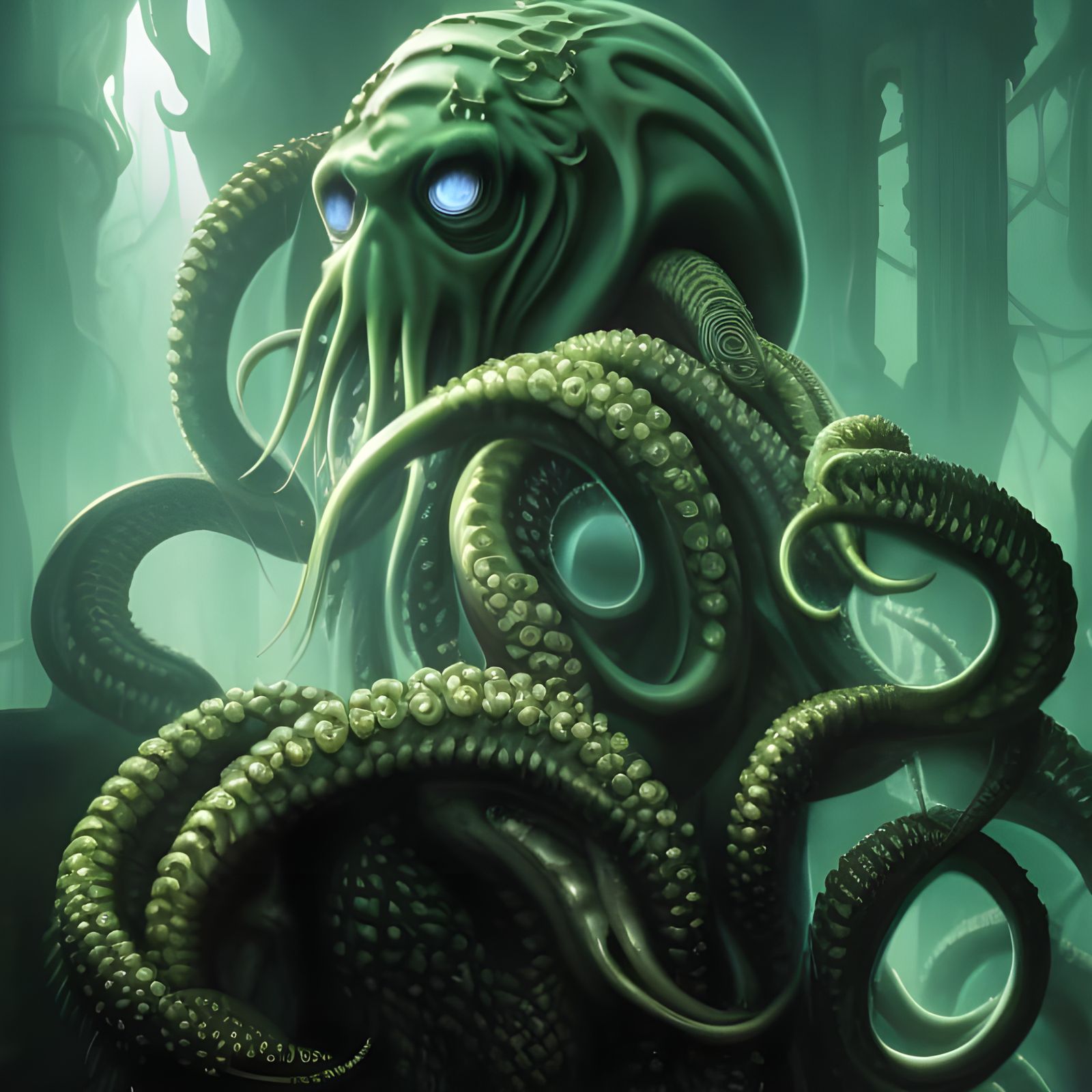 Close-up portrait of Cthulhu - AI Generated Artwork - NightCafe Creator