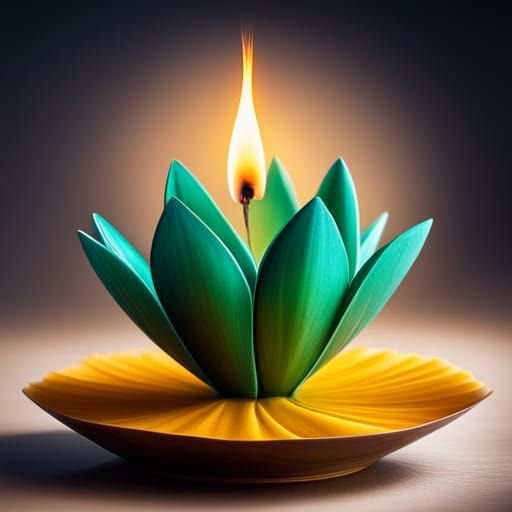 Lotus shaped candel