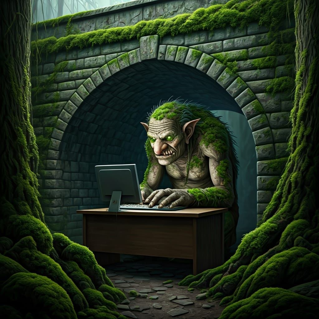 Hard workin' troll  by @Helvetica_