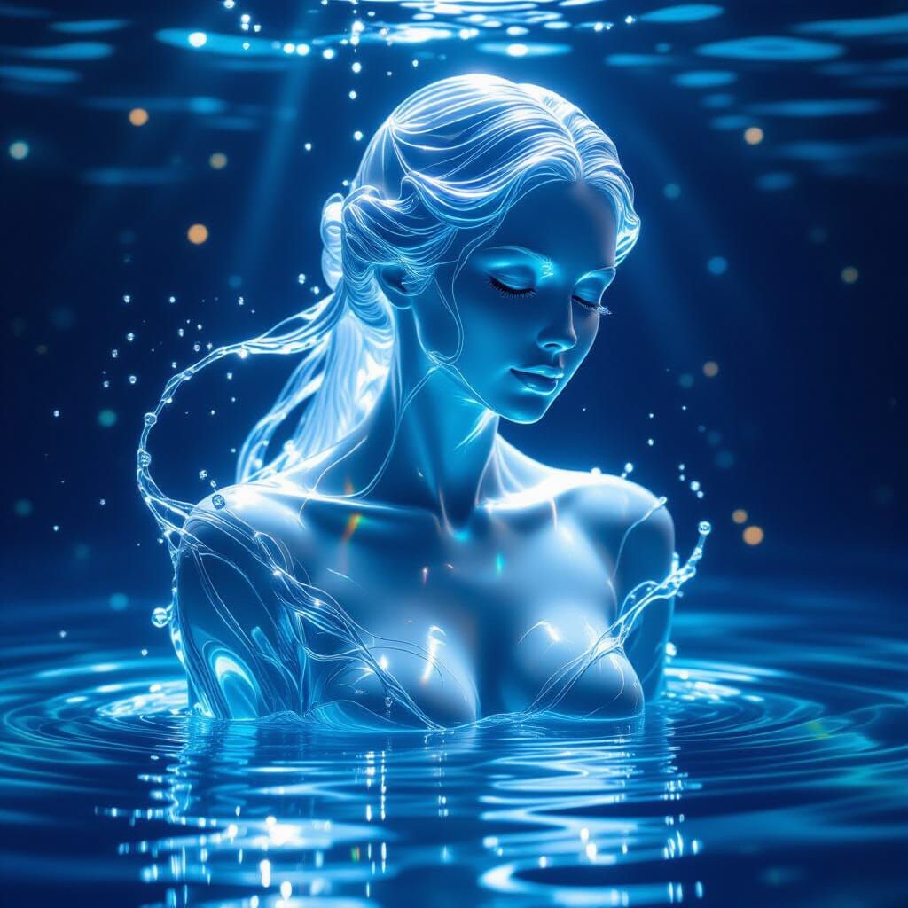 Woman made of water  by @AmySkellington