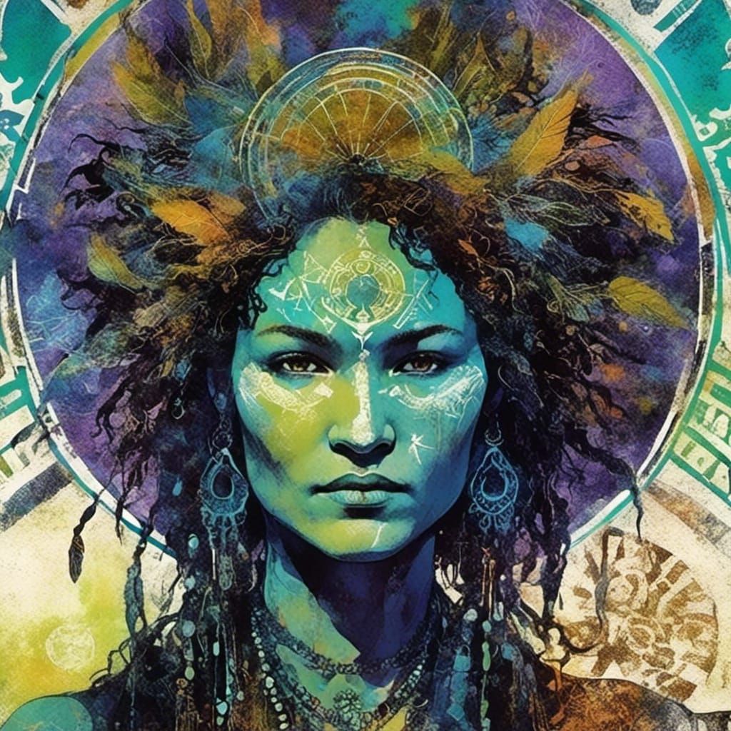 <lora:Native woman:1.0> <lora:ArchetypalImagery:1.0> A woman...