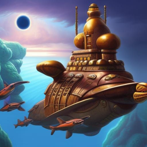 Steampunk Submarines and Ships of the Future V7, by Lord Elboron - AI ...