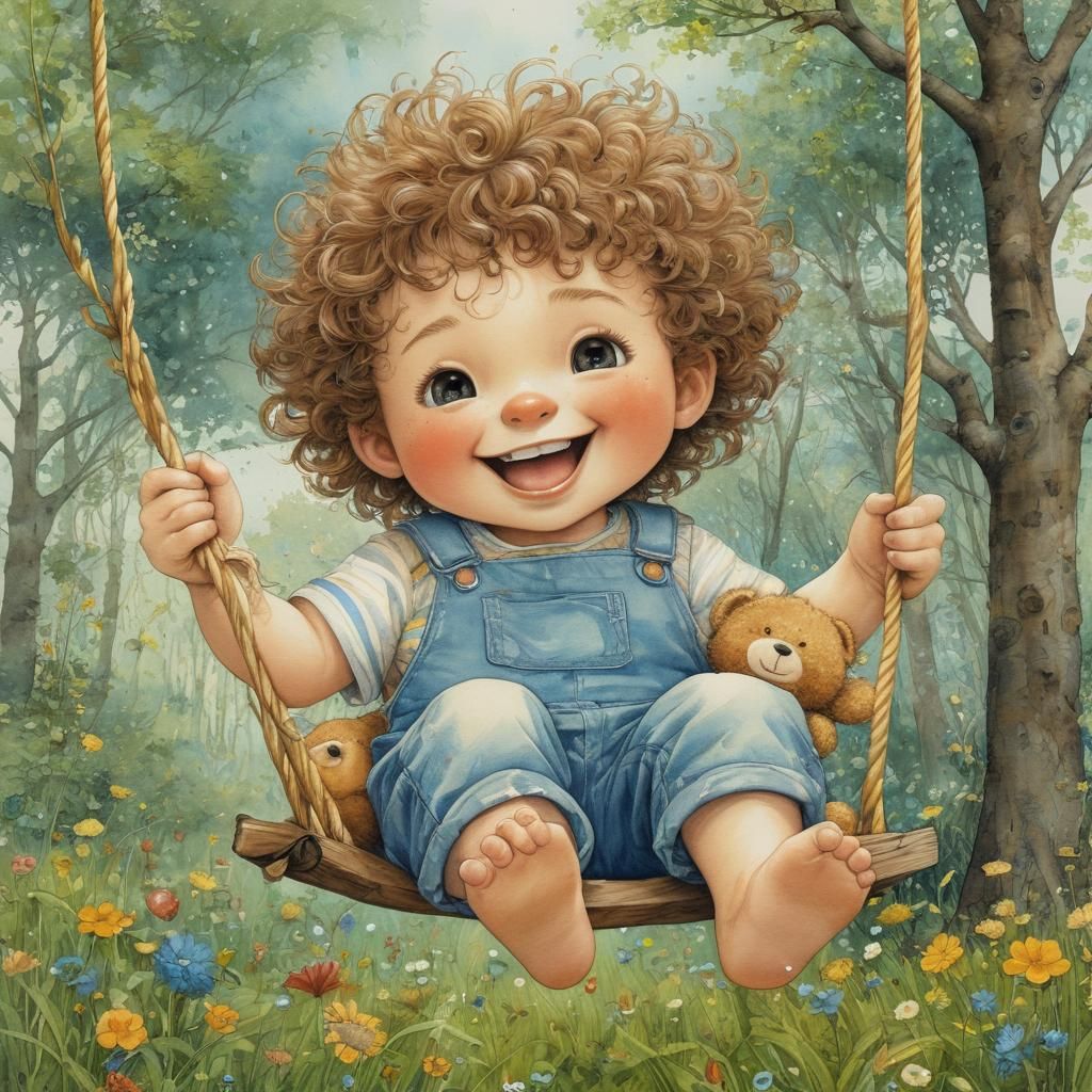 Baby Boy on a Swing