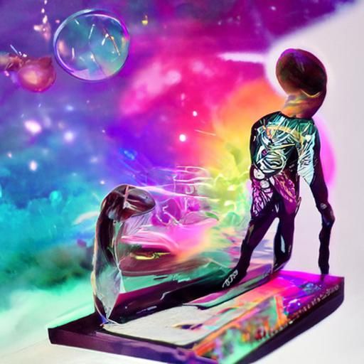 Alien staring off to space