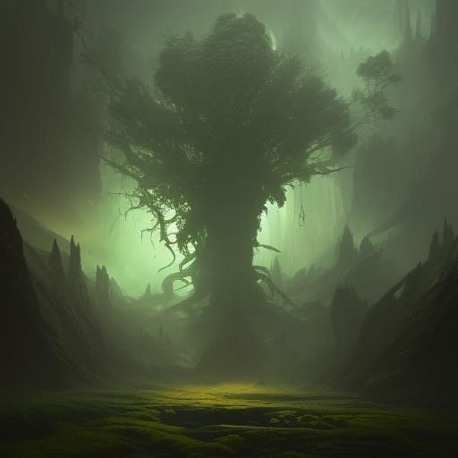 Ominous tree - AI Generated Artwork - NightCafe Creator