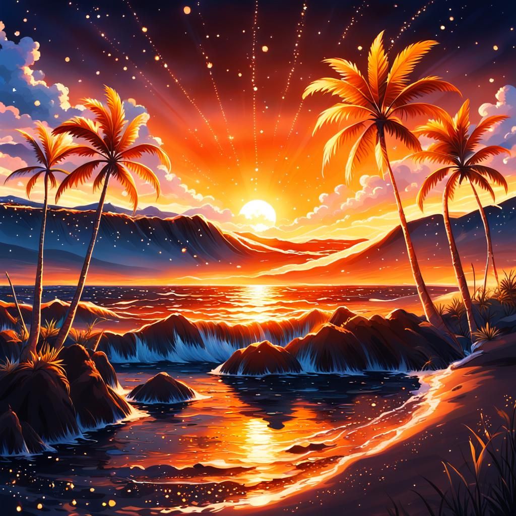Tropical sunset   by @RedPixie