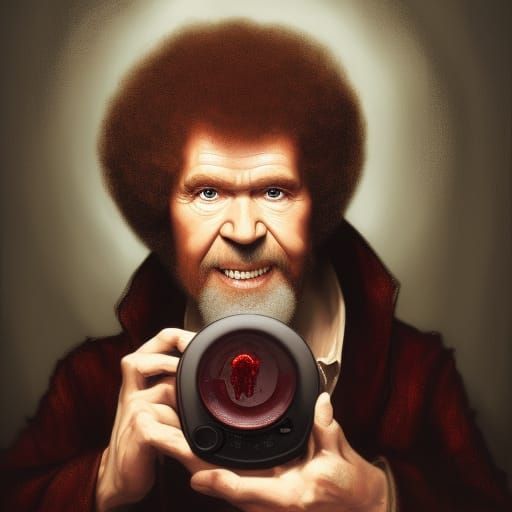Bob Ross, vampire  by @Chief_Runs-with-scissors