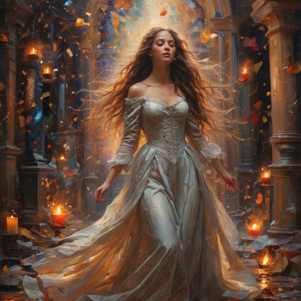 Lady with Hair of Fire in Baroque Painting