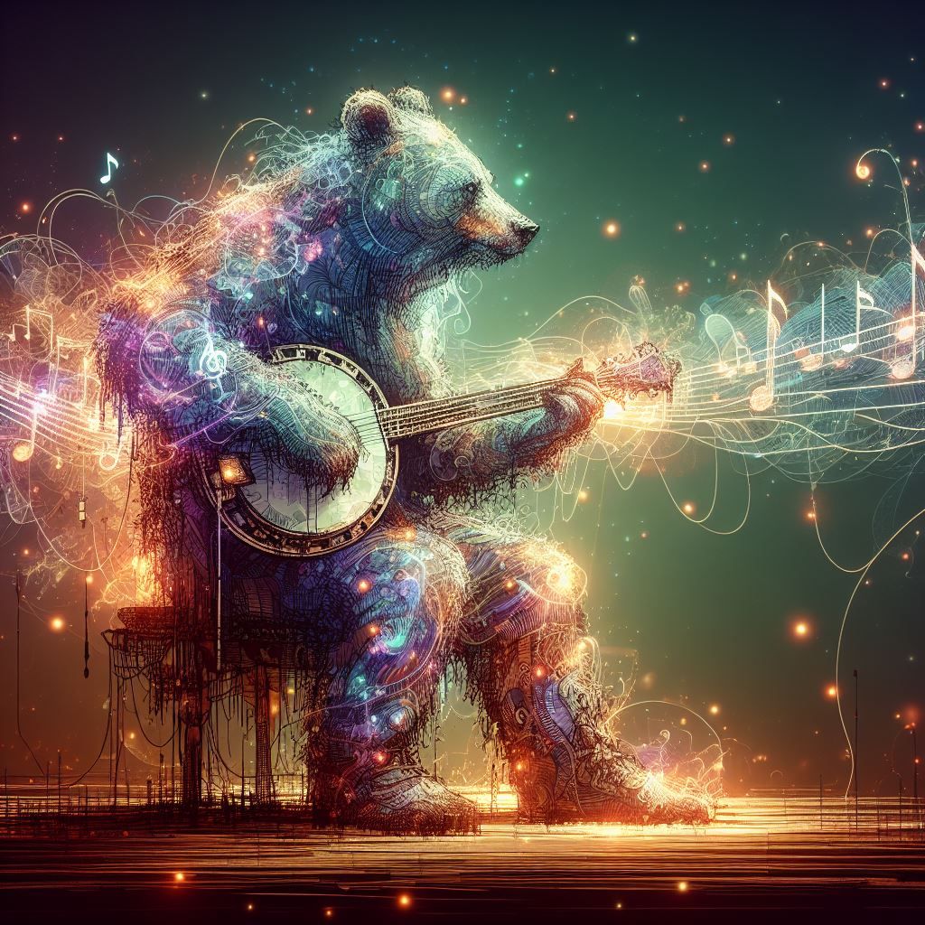 Bear playing a Banjo