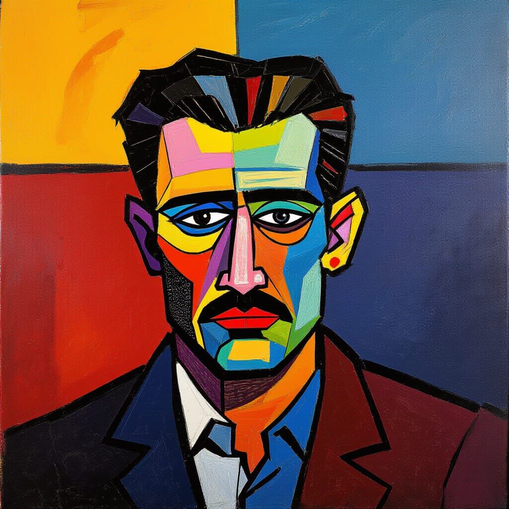 Vibrant Expressionist Oil Painting of Wild Energy