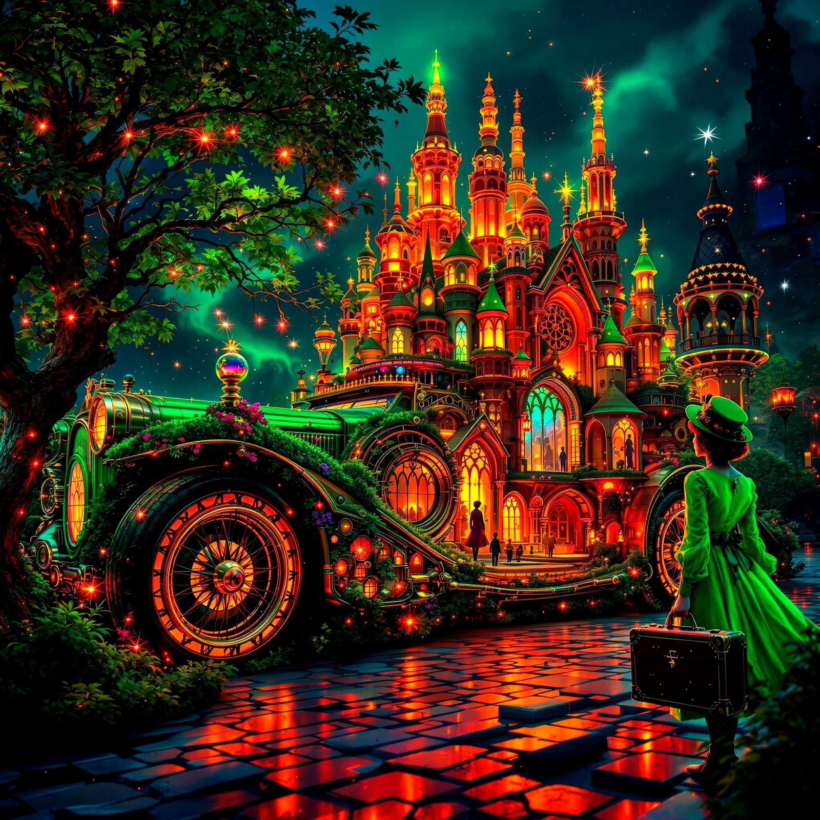 Neon Green and Neon Orange 🟢🟠 My Taxi 🚕 for the Vacation  by @Xenia